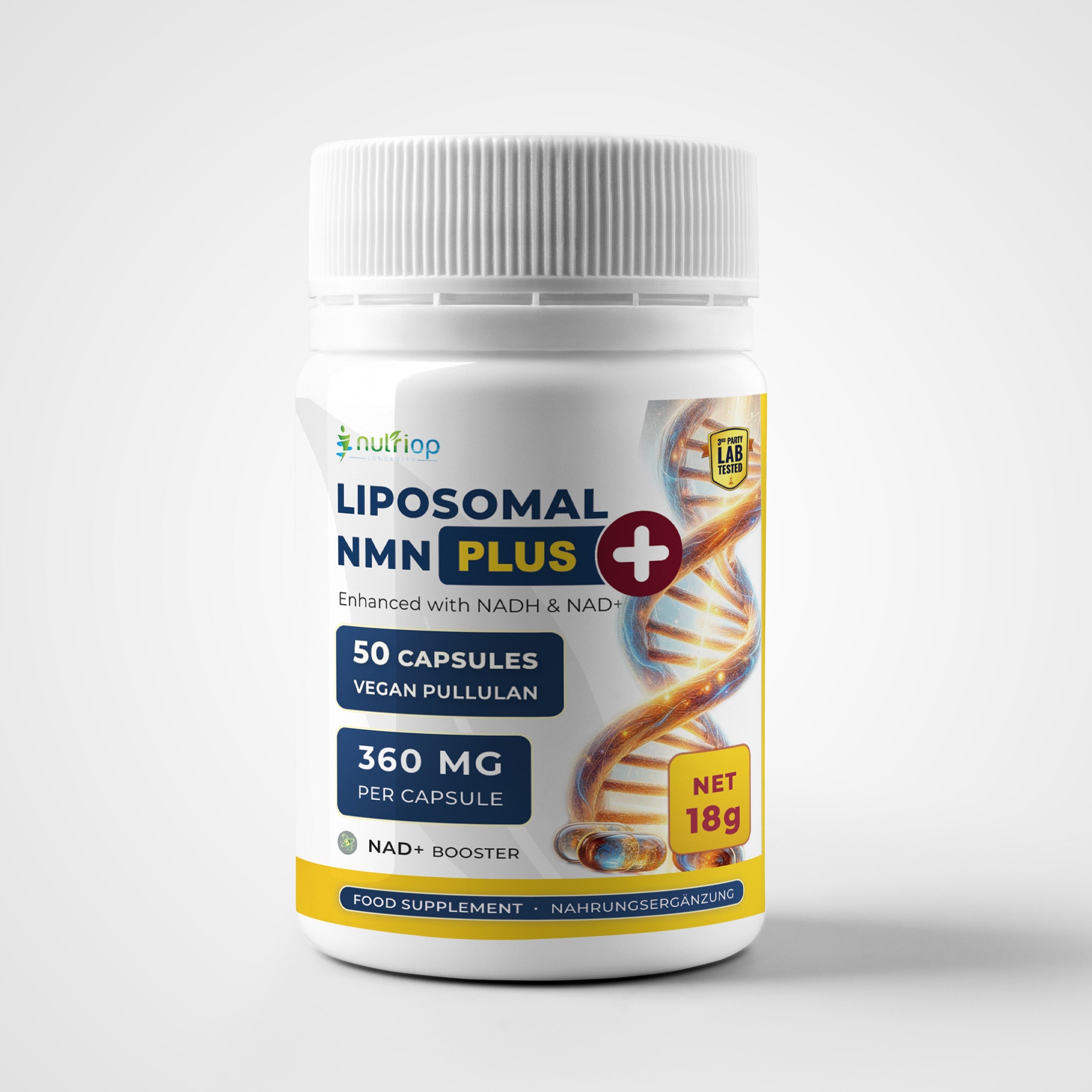 Nutriop® Max Strength Liposomal NMN PLUS+: Advanced Absorption NAD+ Complex (50 Capsules)