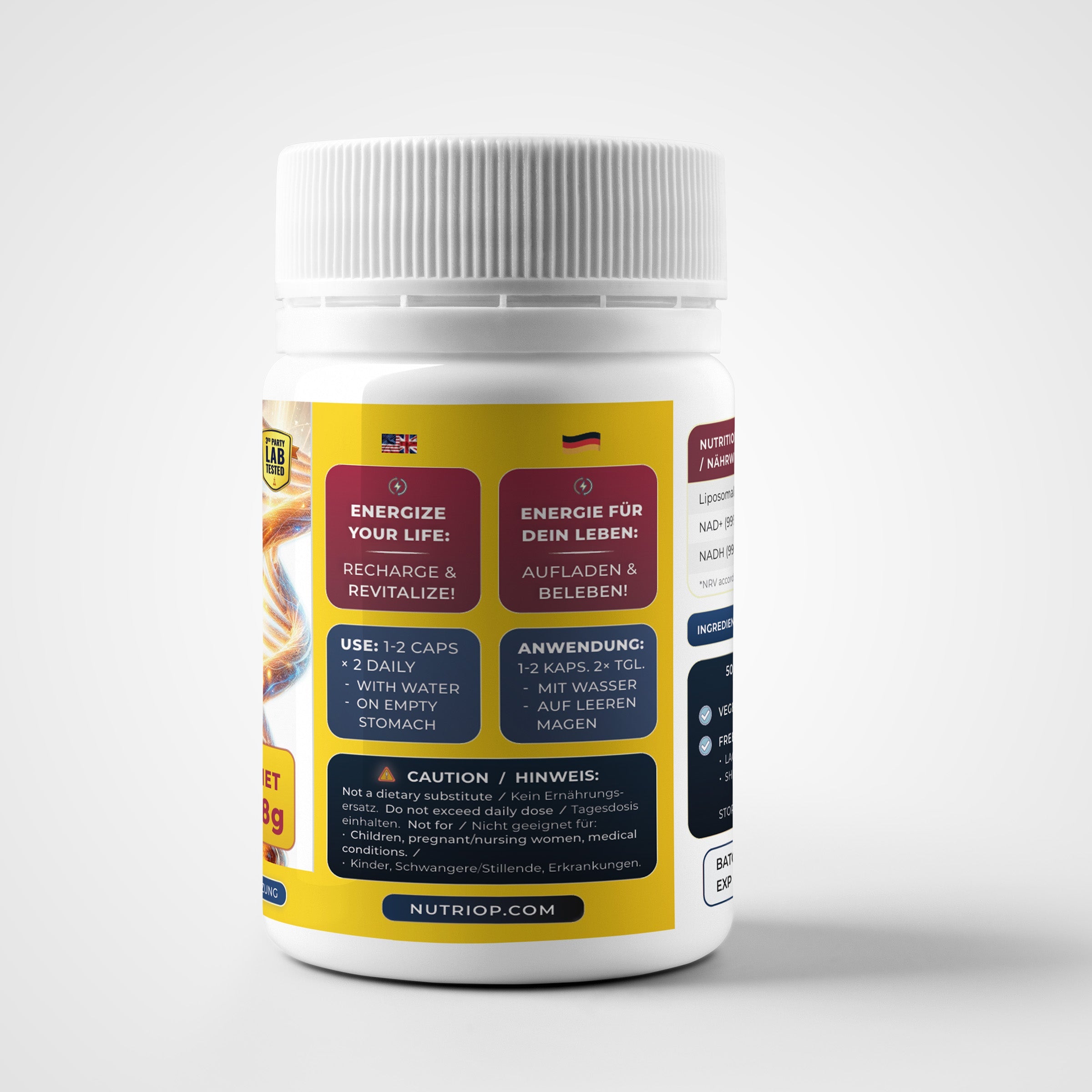 Nutriop® Max Strength Liposomal NMN PLUS+: Advanced Absorption NAD+ Complex (50 Capsules)