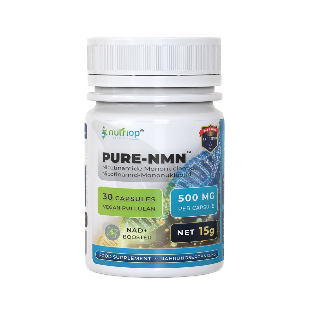 Nutriop Longevity® Pure-NMN Nicotinamide Mononucleotide Extreme Potency 500mg Capsules (x30) - 15 Grams
